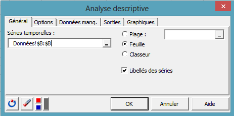time series dialog box 1
