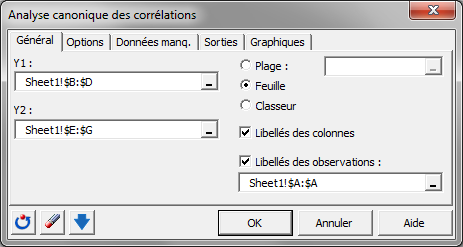 corrélations canoniquesanalysis software