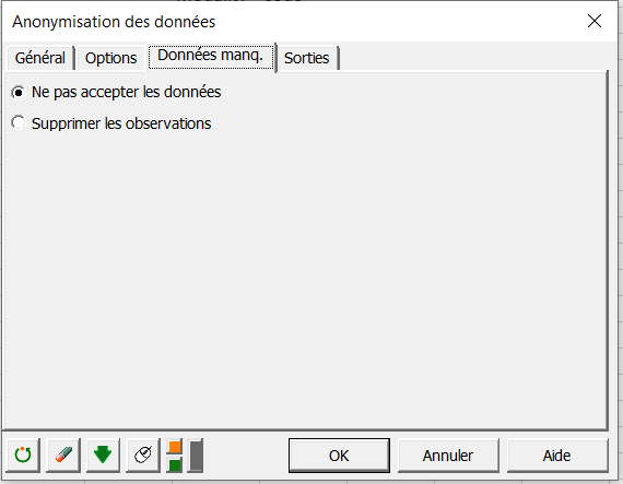Boîte de dialogue XLSTAT 01 - Anonymisation des données