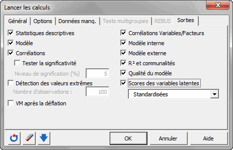 dialog box run outputs