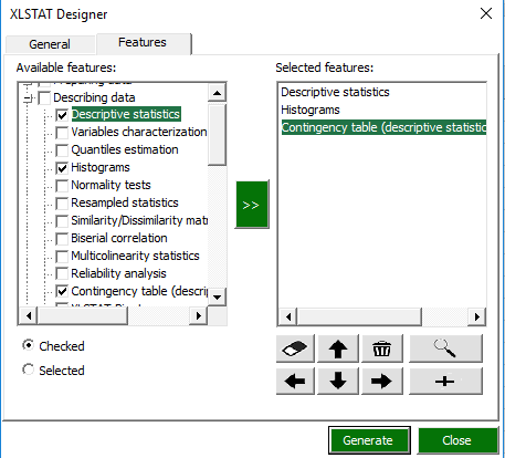 XLSTAT Designer: Crosstabs