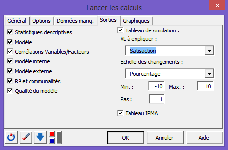 xlstat plspm lancer les calculs, sorties