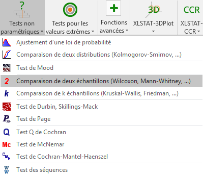 XLSTAT Fonction pour comparer deux échantillons