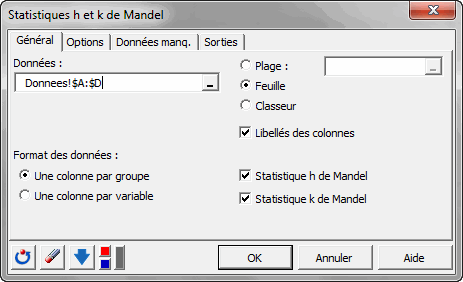statistique mandel boite dialogue general
