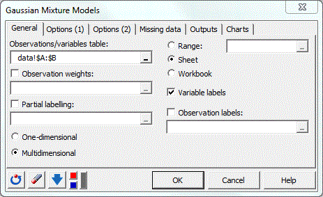 dialog box mixture models general dialog box mixture models general