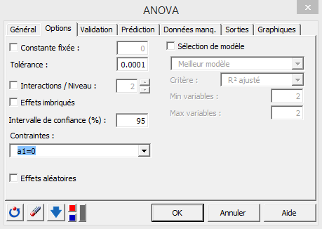 ANOVA options