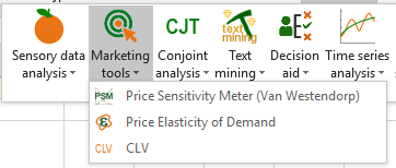 Customer Lifetime Value menu in XLSTAT
