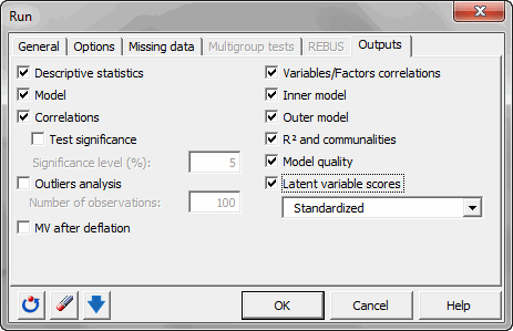 dialog box run outputs