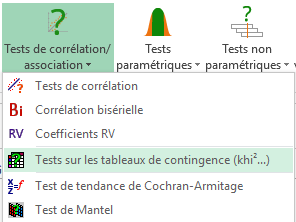 XLSTAT Fonction pour effectuer des tests sur les tableau de contingence