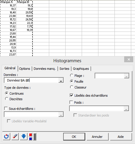 Preliminary histogram