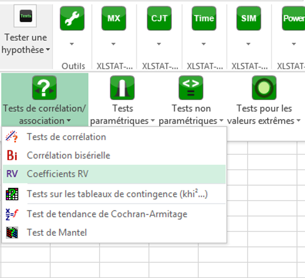 RV correlation menu