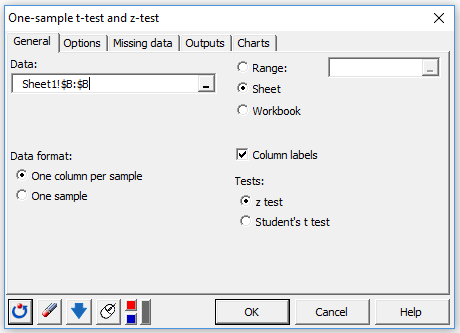 Setting up a z-test