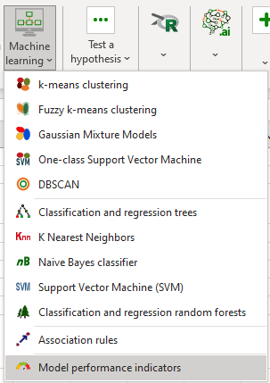XLSTAT drop-down menu