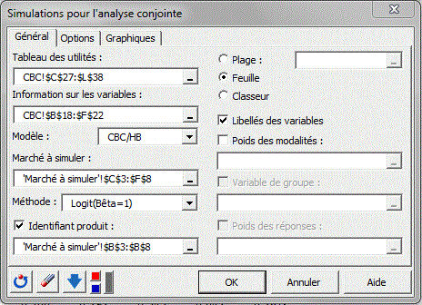 Simulations pour analyse conjointe Simulations pour analyse conjointe