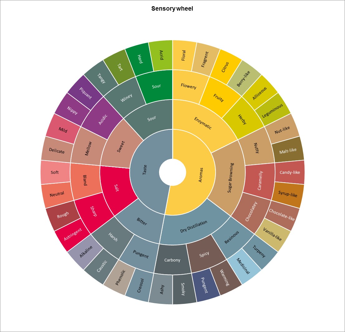 Excel Coffee Sensory Wheel with XLSTAT