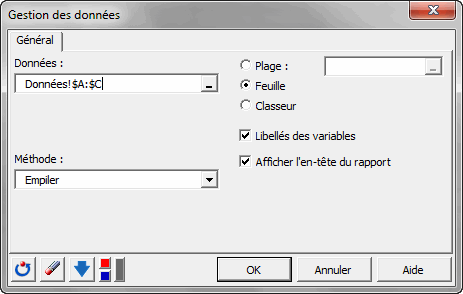 Stack boite dialogue