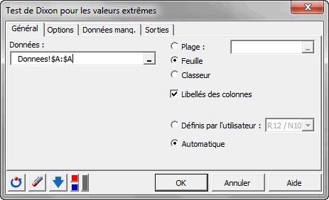 dixon test boite dialogue general