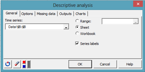 time series dialog box 1