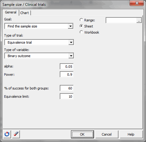 dialog box sample clinical trial equivalence