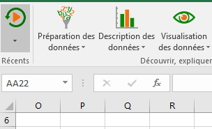 XLSTAT Récents menu