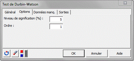 Niveau de signification test de Durbin-Watson
