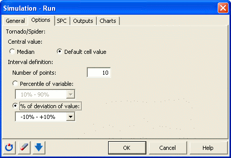 Simulation: Run dialog box - Options