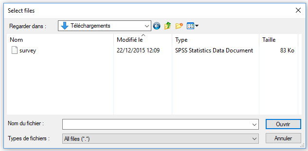 Select the data file from your computer Select the data file from your computer