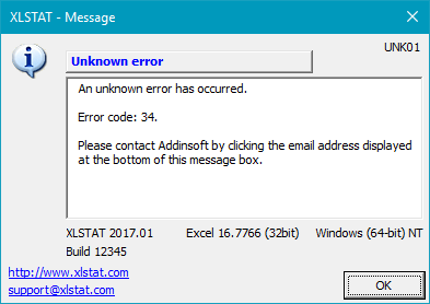 Unknown error with code 34