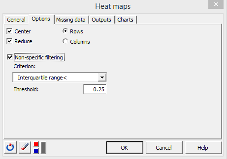 heat map options tab