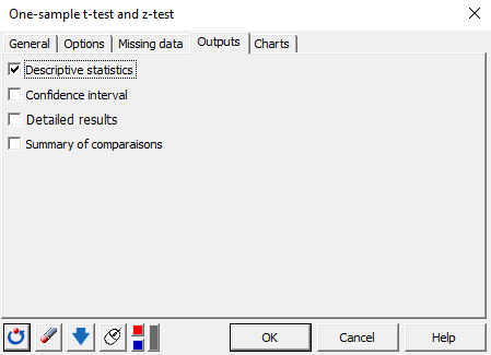 Setting up a one-sample t-test