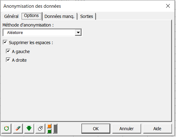Boîte de dialogue XLSTAT 02 - Anonymisation des données