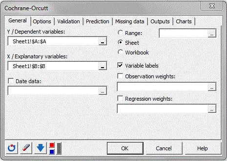 Cochrane-orcutt variables Cochrane-orcutt variables