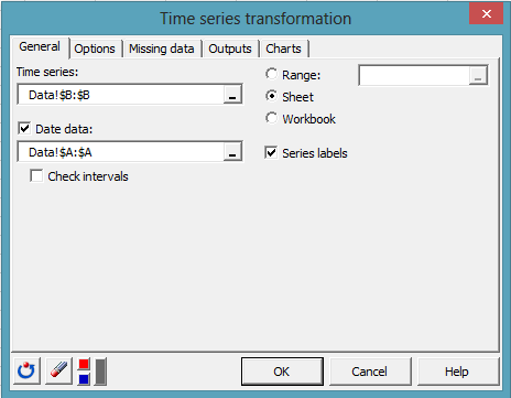 time series desc transformation dialog box 1