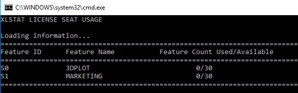 Activated features on a license server