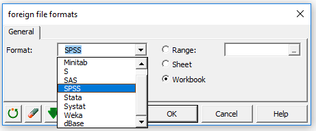 Choose the type of format in the XLSTAT dialog box Choose the type of format in the XLSTAT dialog box