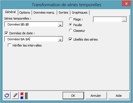 time series desc transformation dialog box 1