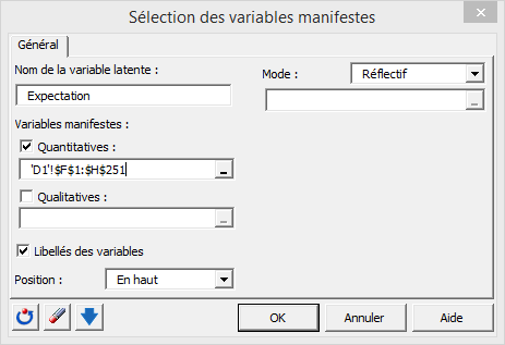 xlstat plspm sélection variables manifestes 2