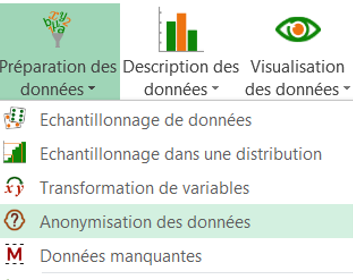 Menu XLSTAT - Préparation des données