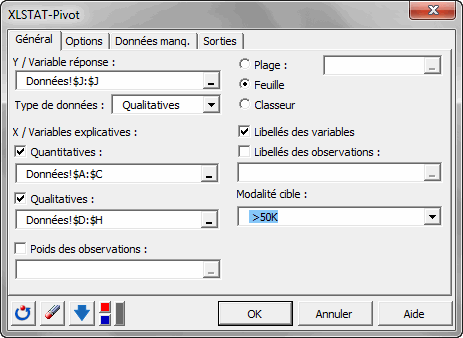 Boite de dialogue Pivot gÃ©nÃ©ral