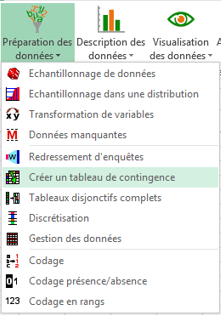 XLSTAT Fonction pour crÃ©er un tri croisÃ© ou tableau de contingence