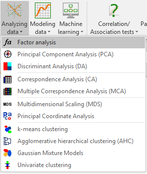 XLSTAT Command for Factor analysis