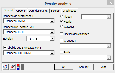 penalty analysis dialog box general XLSTAT fr
