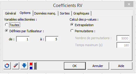 RV dialog box options tab