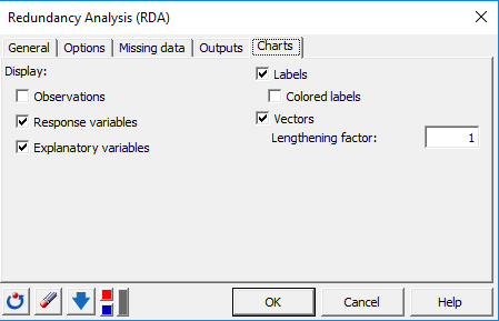 XLSTAT Redundancy Analysis in Excel, Dialog Box 3