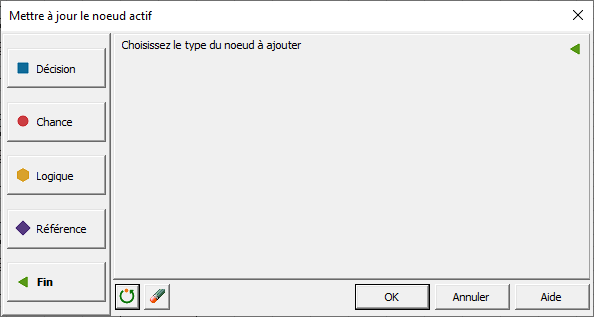 Boîte de dialogue Arbre de décision dans XLSTAT, onglet Type du nœud