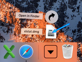 Launching the XLSTAT dmg