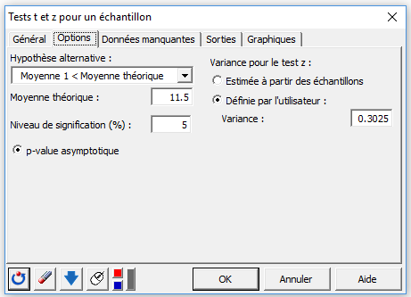 Paramétrer un test Z pour un échantillon avec XLSTAT Paramétrer un test Z pour un échantillon avec XLSTAT