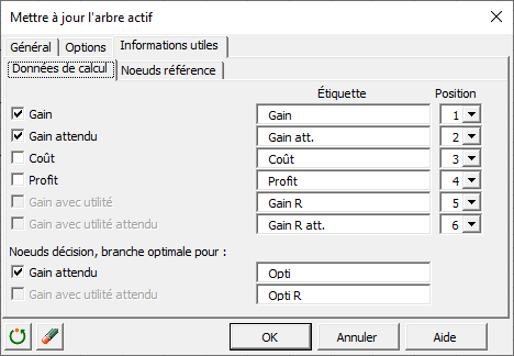 Boîte de dialogue Arbre de décision dans XLSTAT, onglet Données de calcul