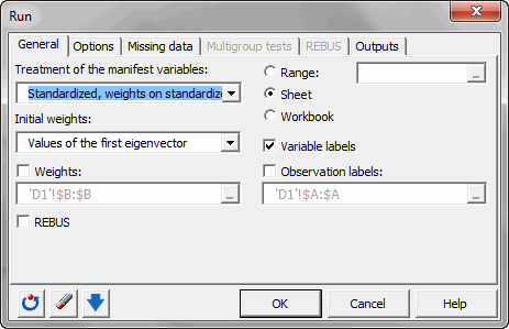 dialog box general run