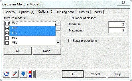 dialog box mixture models options 2 dialog box mixture models options 2